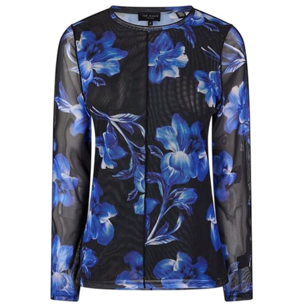 Ted Baker Womens/Ladies Floral Sheer T-Shirt / Blue
